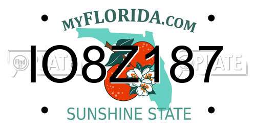 IO8Z187 Florida License Plate