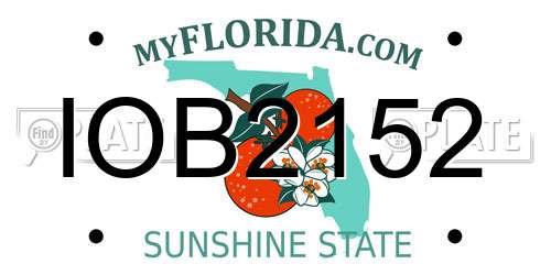 IOB2152 Florida License Plate