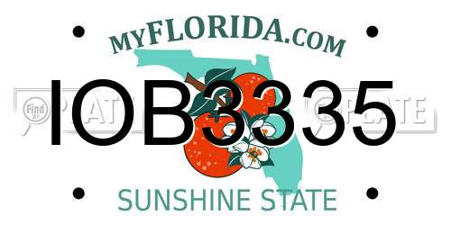 IOB3335 Florida License Plate