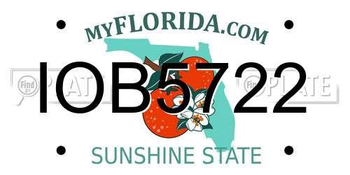 IOB5722 Florida License Plate