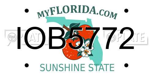 IOB5772 Florida License Plate
