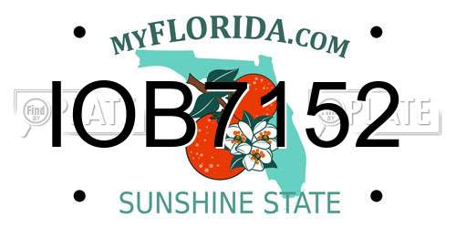 IOB7152 Florida License Plate