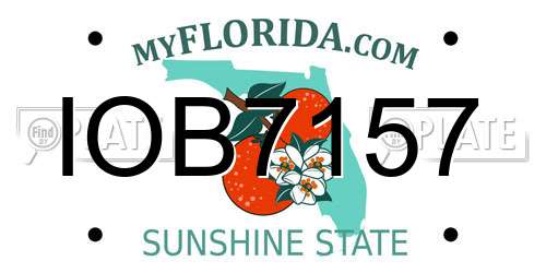 IOB7157 Florida License Plate