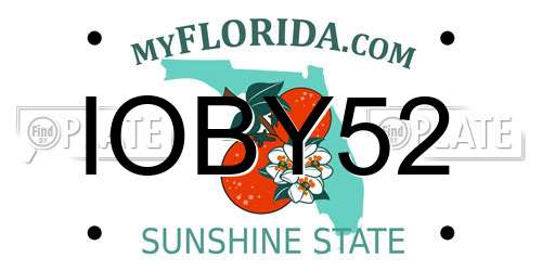 IOBY52 Florida License Plate