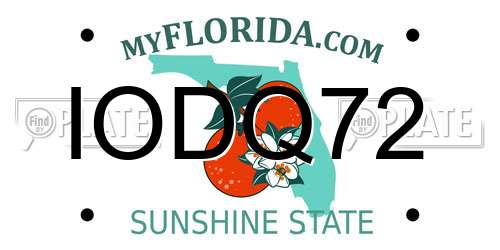 IODQ72 Florida License Plate