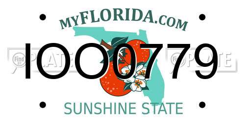 IOO0779 Florida License Plate