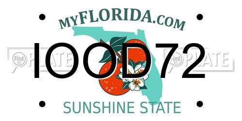 IOOD72 Florida License Plate