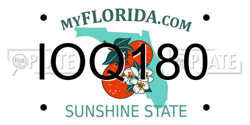 IOQ180 Florida License Plate