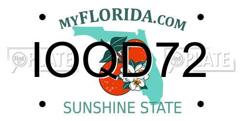 IOQD72 Florida License Plate