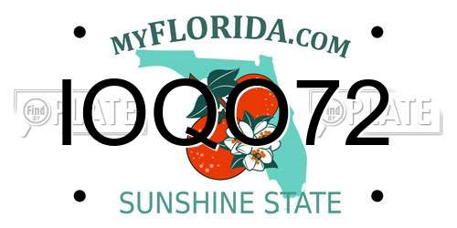IOQO72 Florida License Plate