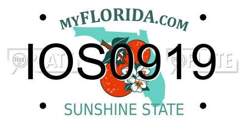 IOS0919 Florida License Plate