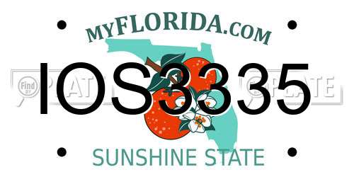 IOS3335 Florida License Plate