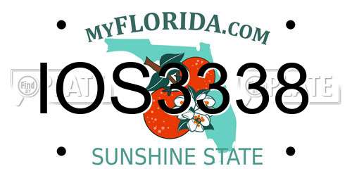 IOS3338 Florida License Plate