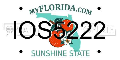 IOS5222 Florida License Plate