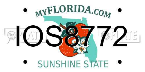 IOS8772 Florida License Plate