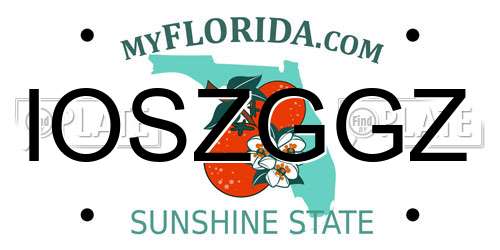 IOSZGGZ Florida License Plate