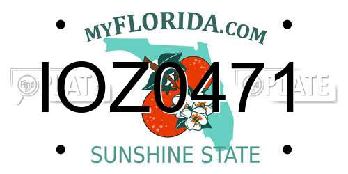 IOZ0471 Florida License Plate