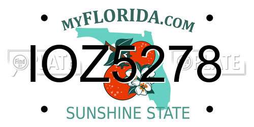 IOZ5278 Florida License Plate