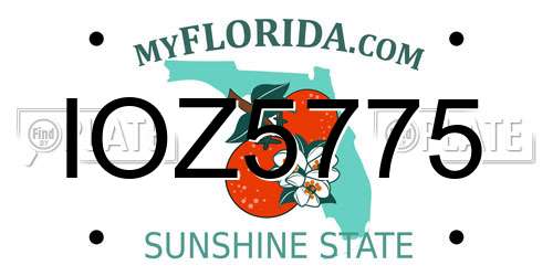 IOZ5775 Florida License Plate