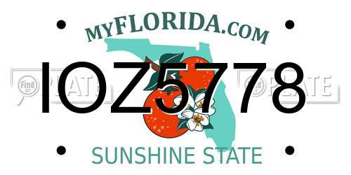 IOZ5778 Florida License Plate