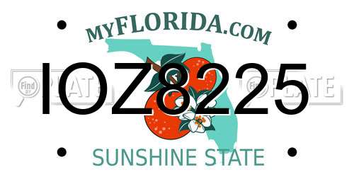 IOZ8225 Florida License Plate