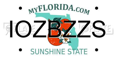 IOZBZZS Florida License Plate