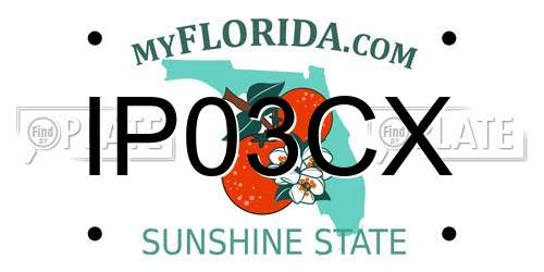 IP03CX Florida License Plate