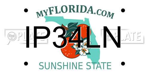 IP34LN Florida License Plate