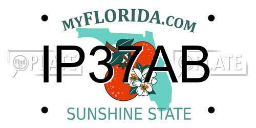 IP37AB Florida License Plate