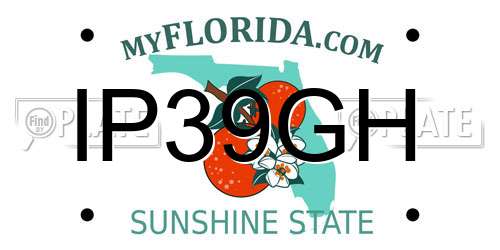 IP39GH Florida License Plate