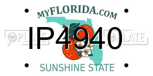 IP4940 Florida License Plate