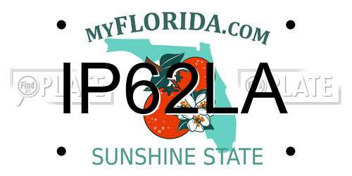 IP62LA Florida License Plate