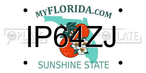 IP64ZJ Florida License Plate