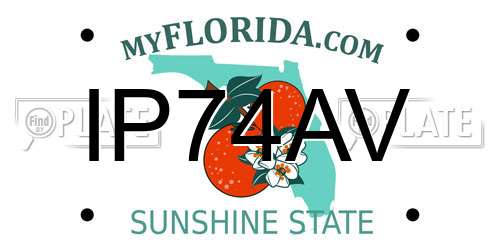 IP74AV Florida License Plate