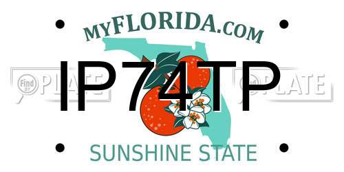 IP74TP Florida License Plate