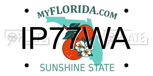 IP77WA Florida License Plate