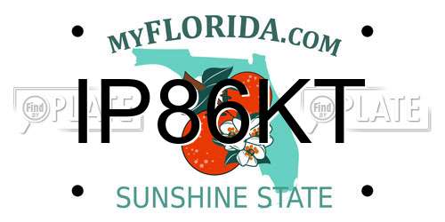 IP86KT Florida License Plate