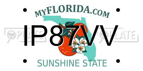 IP87VV Florida License Plate