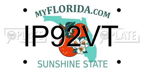 IP92VT Florida License Plate