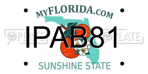 IPAB81 Florida License Plate
