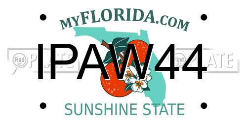 IPAW44 Florida License Plate