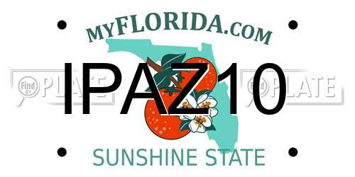 IPAZ10 Florida License Plate