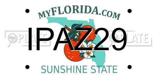 IPAZ29 Florida License Plate