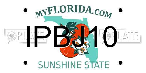IPBJ10 Florida License Plate