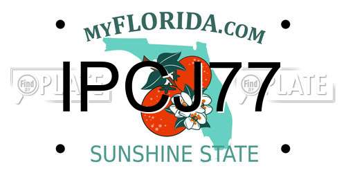 IPCJ77 Florida License Plate