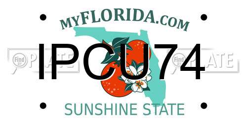 IPCU74 Florida License Plate