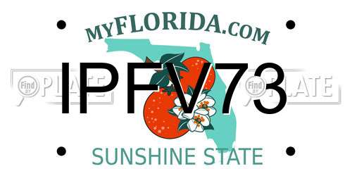 IPFV73 Florida License Plate