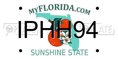 IPHH94 Florida License Plate