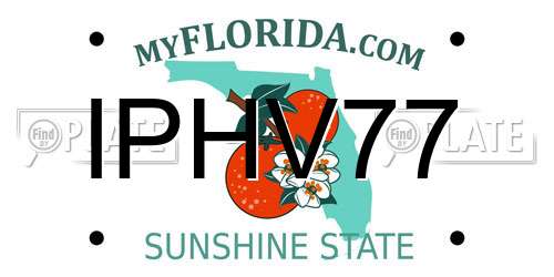 IPHV77 Florida License Plate