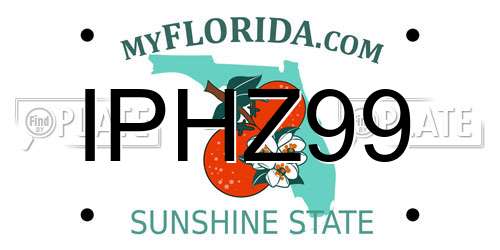 IPHZ99 Florida License Plate